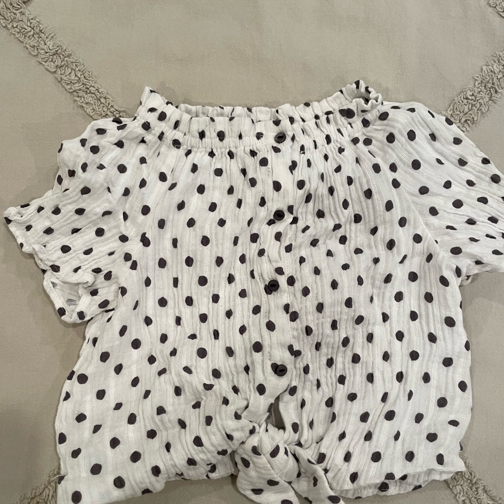 ZARA Toddler Girls Polka Dot Tie Blouse